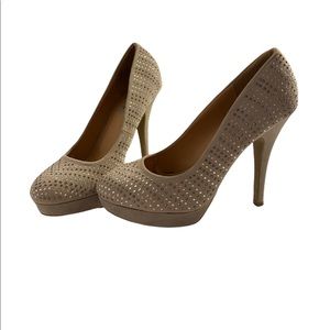 Olsenboye Tinsel Heels Size 10 Color Taupe